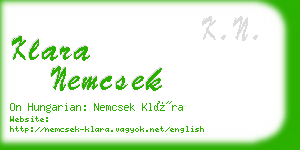 klara nemcsek business card